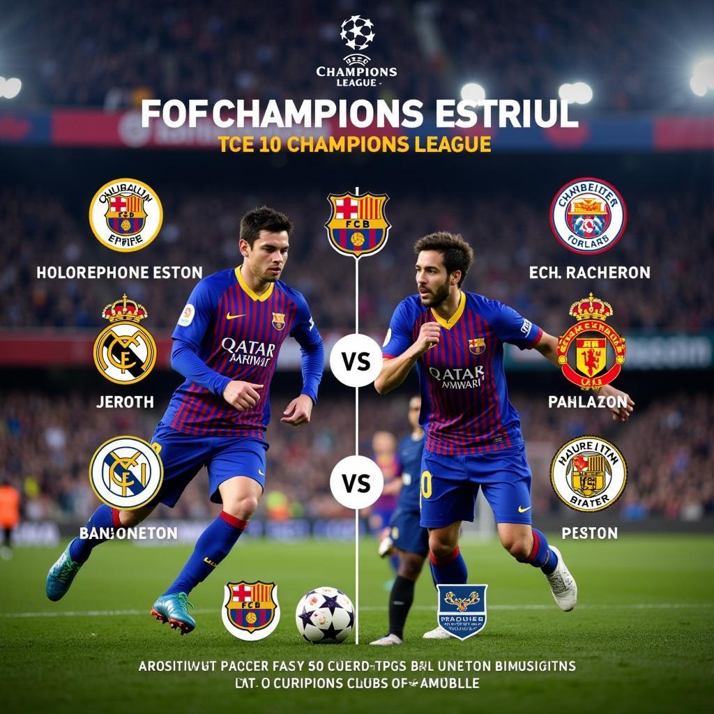 FC Barcelona đối đầu với các câu lạc bộ hàng đầu tại Champions League