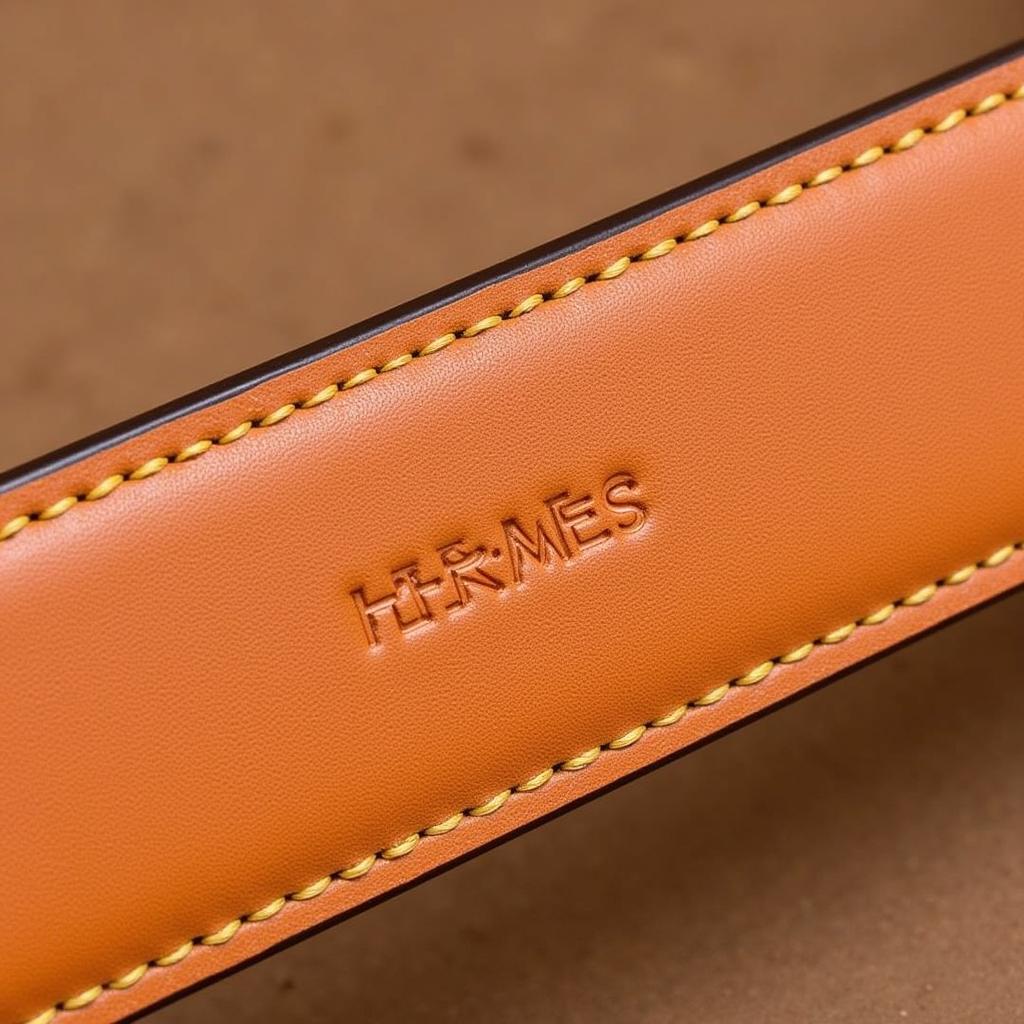 Đường chỉ may trên thắt lưng Hermes