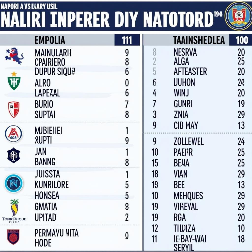 Lịch sử đối đầu Empoli vs Napoli