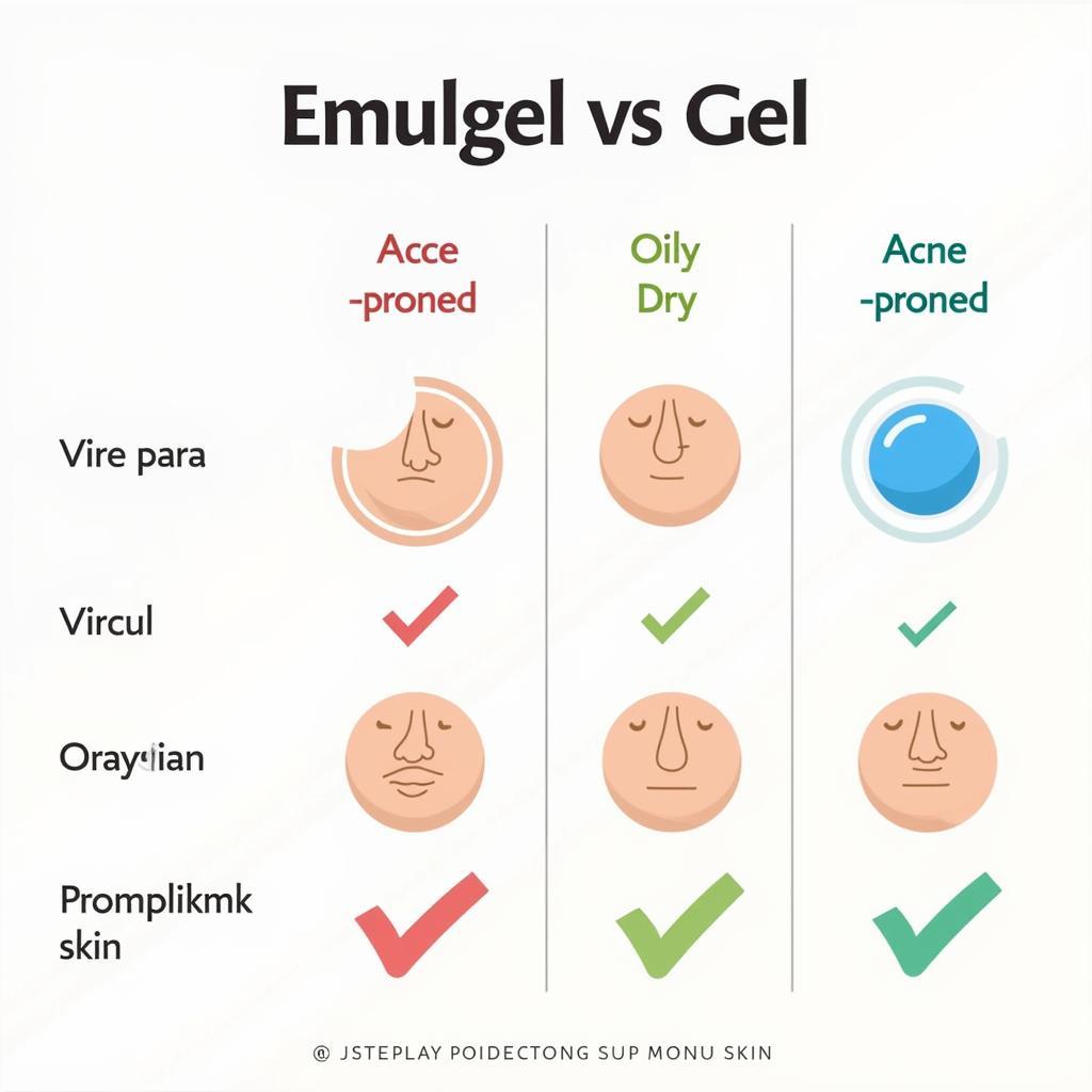 Emulgel và gel cho từng loại da