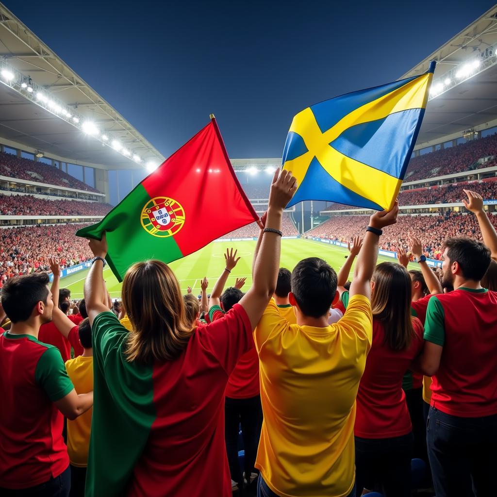 Portugal and Sweden Fans