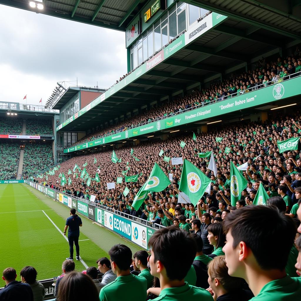 Cổ động viên FC Gifu trên khán đài