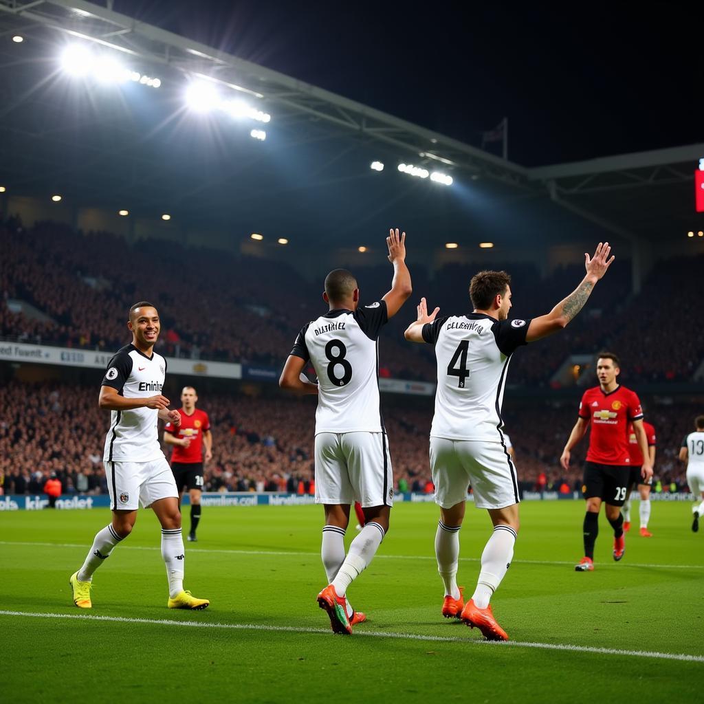 Fulham dẫn trước Manchester United trong hiệp 1