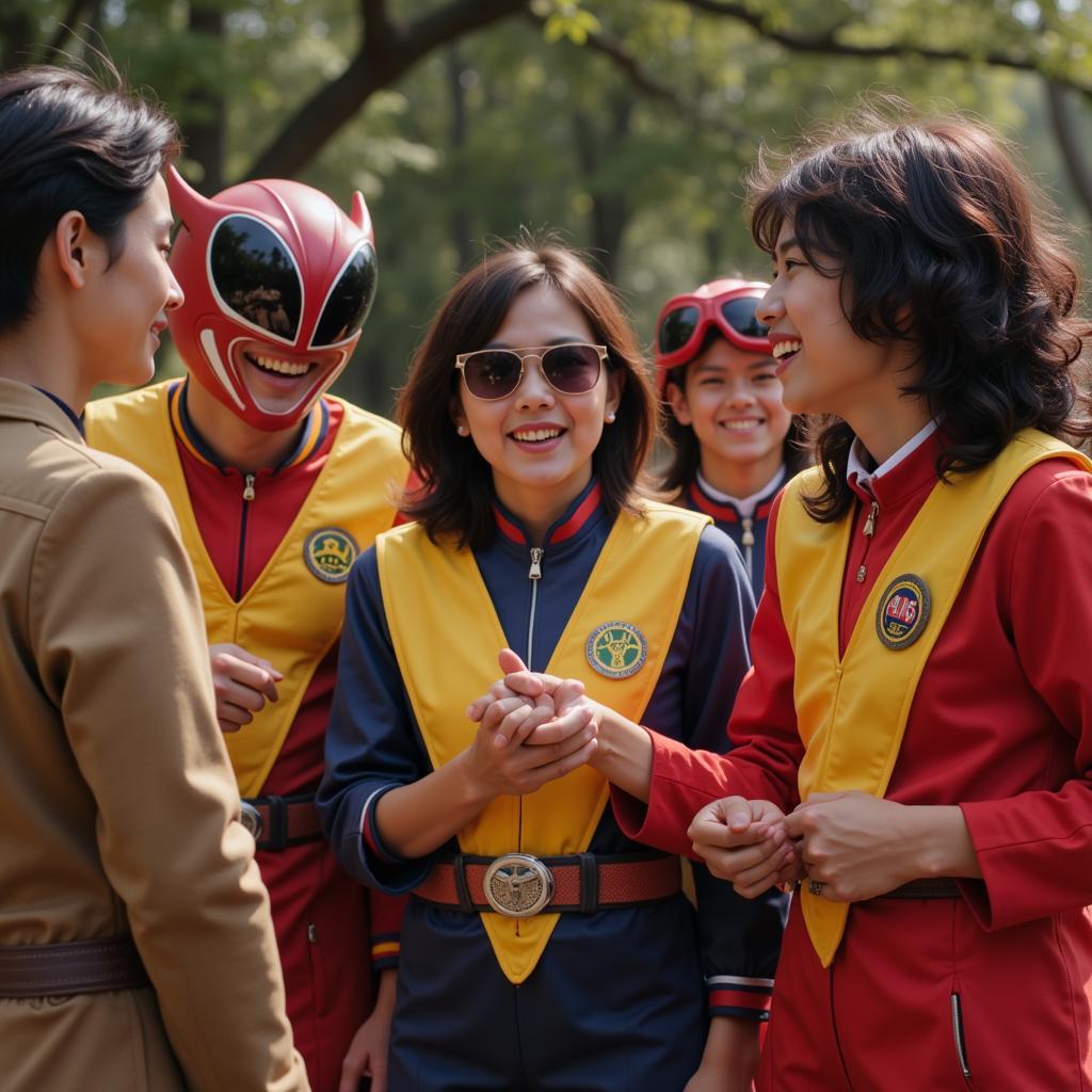 Cảnh hội ngộ các thế hệ Super Sentai