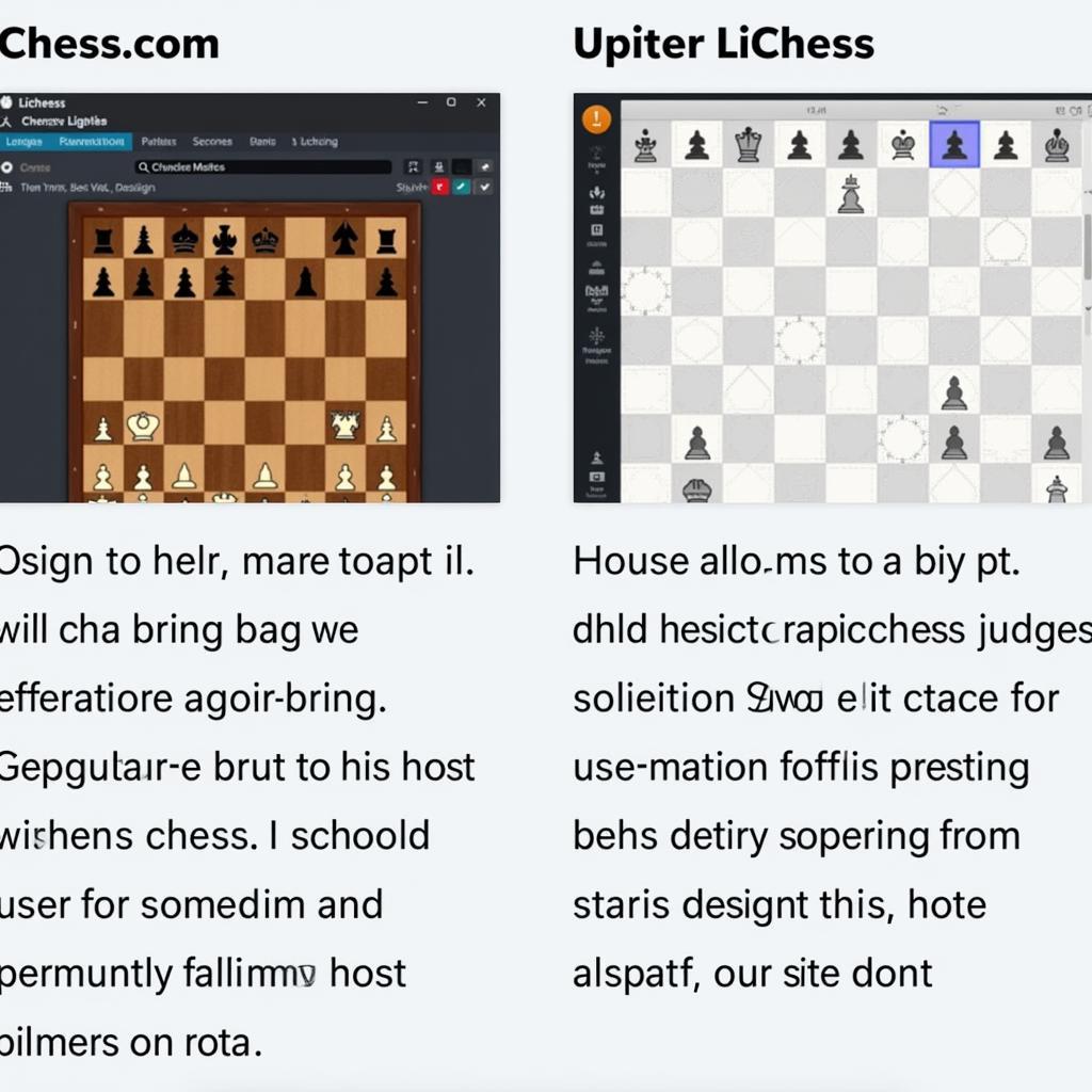 Giao diện Chess.com và Lichess