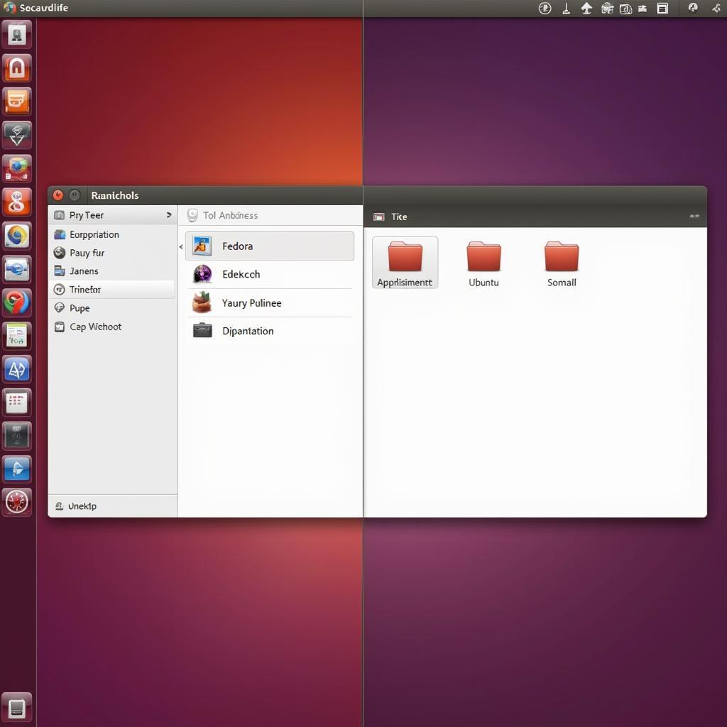 Giao Diện Fedora và Ubuntu