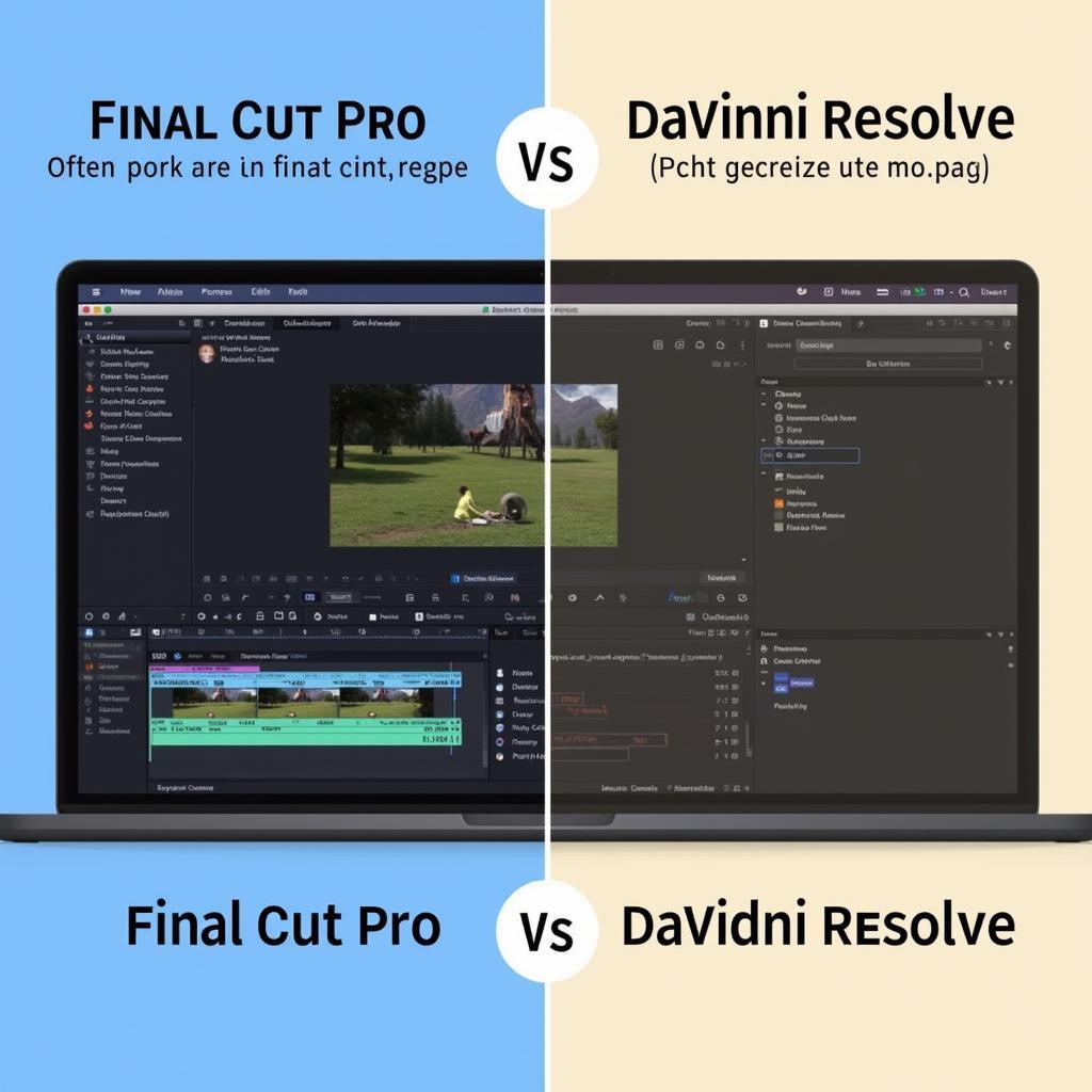 Giao diện Final Cut Pro và DaVinci Resolve