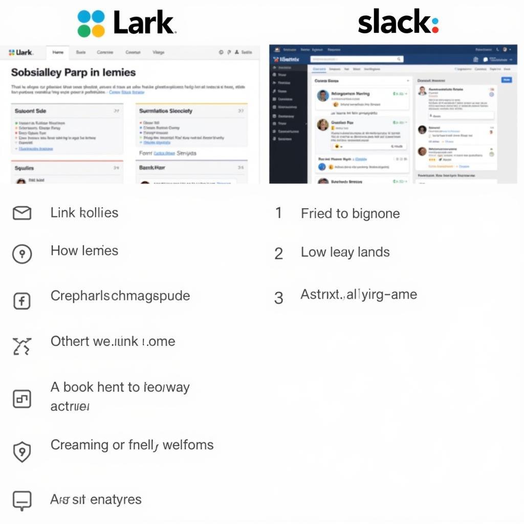 Giao diện Lark và Slack