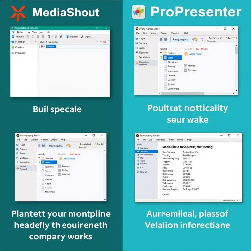 Giao diện MediaShout và ProPresenter