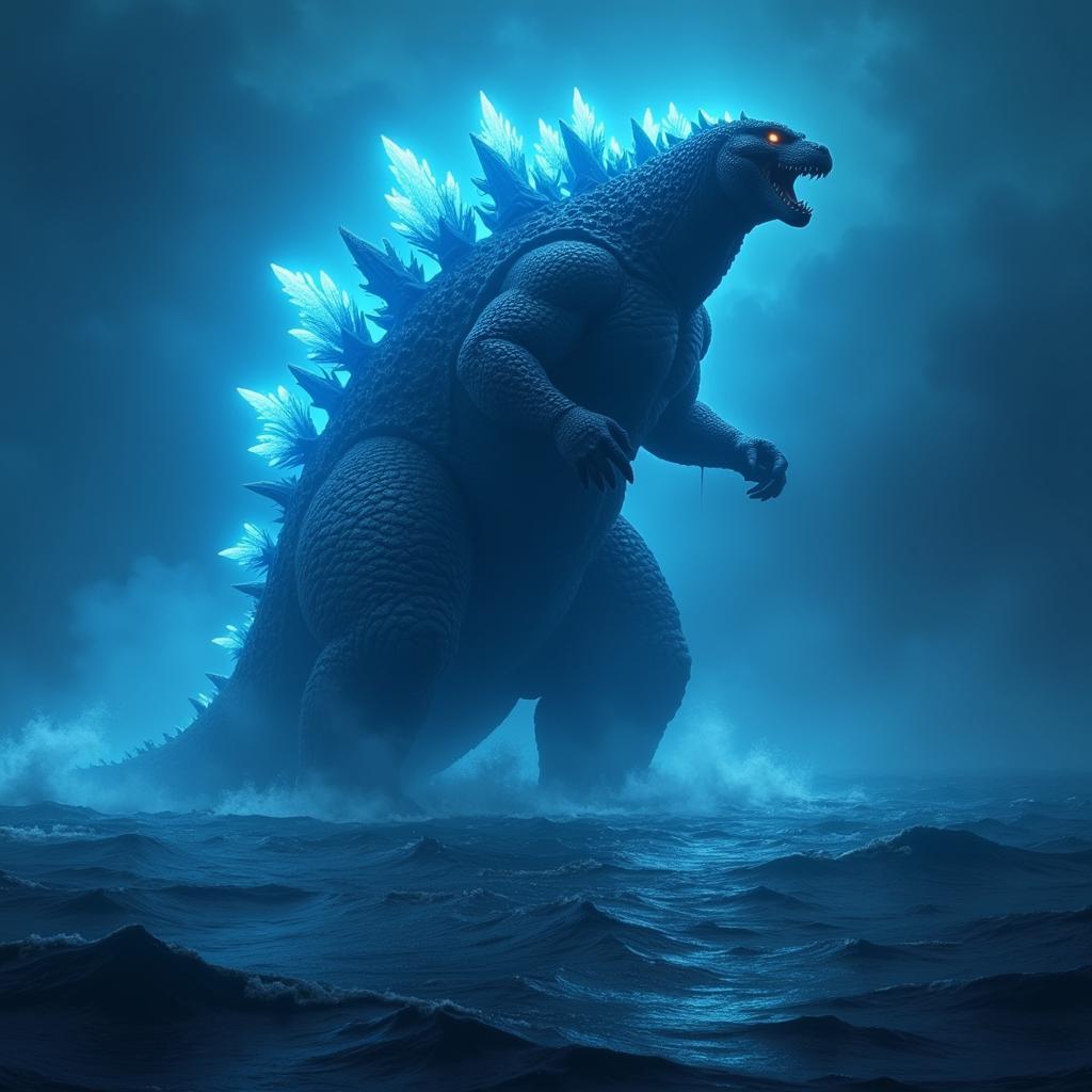 Godzilla Rises from the Ocean