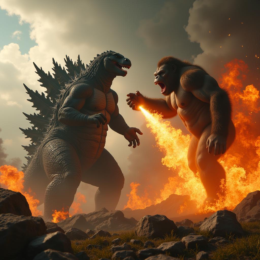 Godzilla vs Kong đối đầu nảy lửa