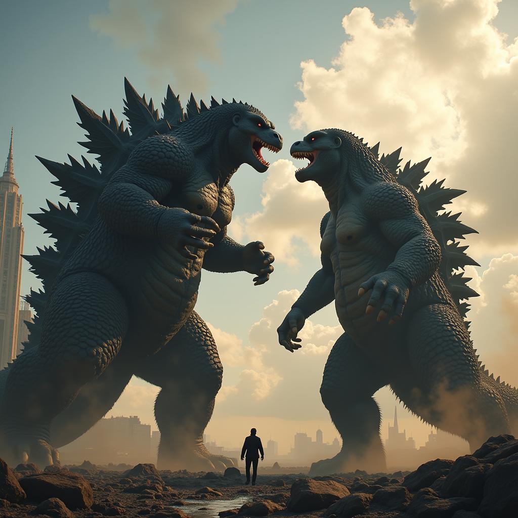 Godzilla and Kong clash in an epic showdown