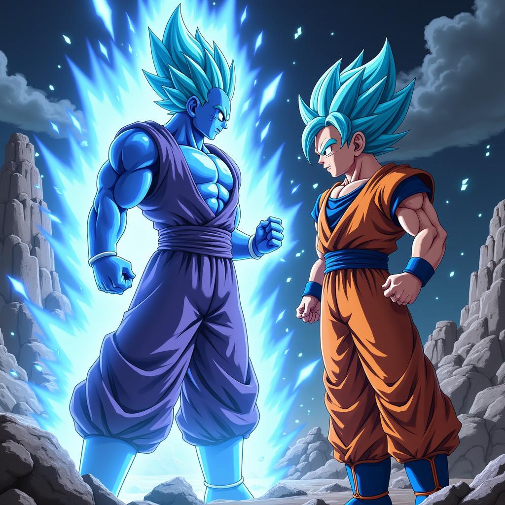 Goku Super Saiyan Blue Đối Đầu Beerus