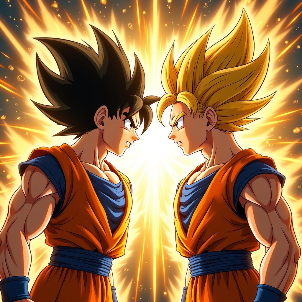 Goku SSJ3 đối đầu Vegeta SSJ3