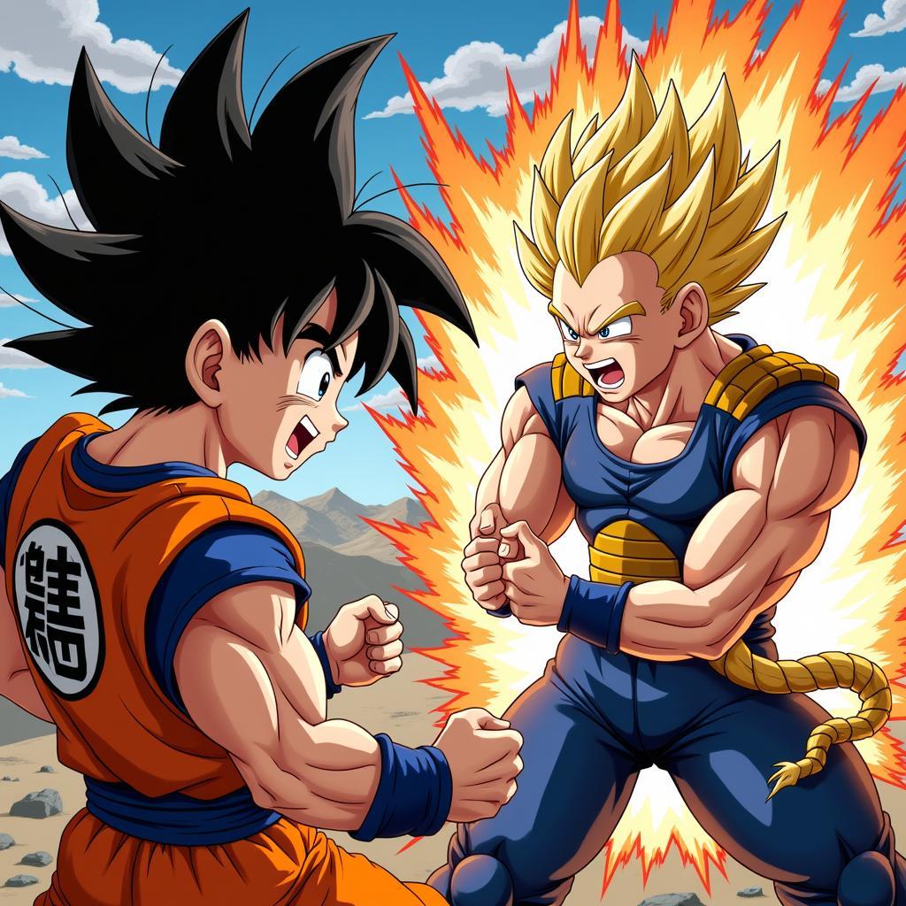 Goku và Vegeta đối đầu nảy lửa