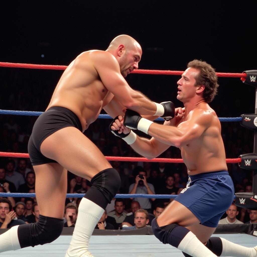 Goldberg performing his signature Spear move