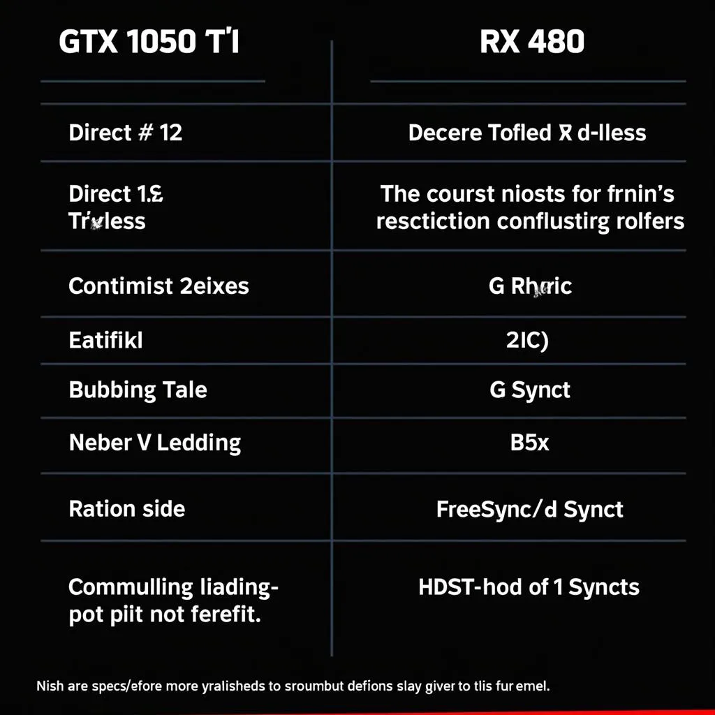 So sánh tính năng GTX 1050 Ti và RX 480