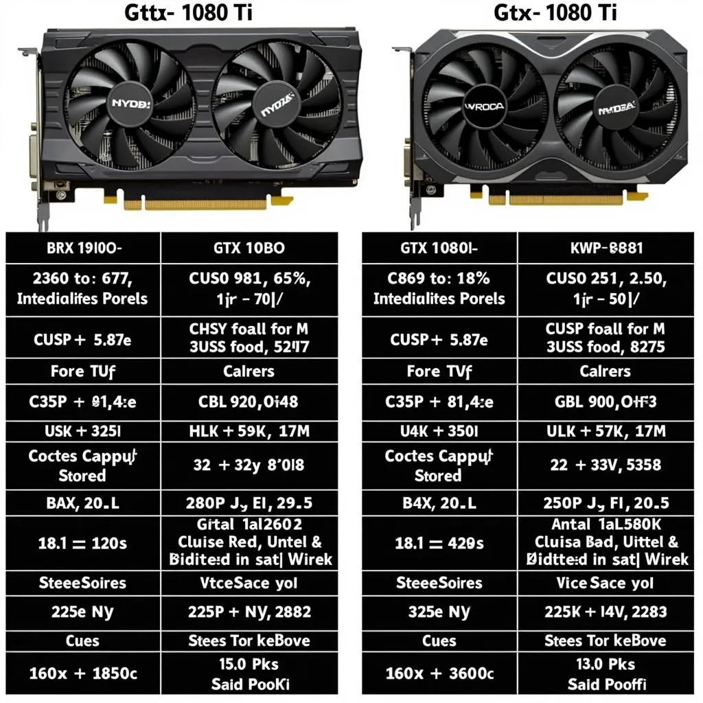 Bảng so sánh thông số GTX 1080 và GTX 1080 Ti