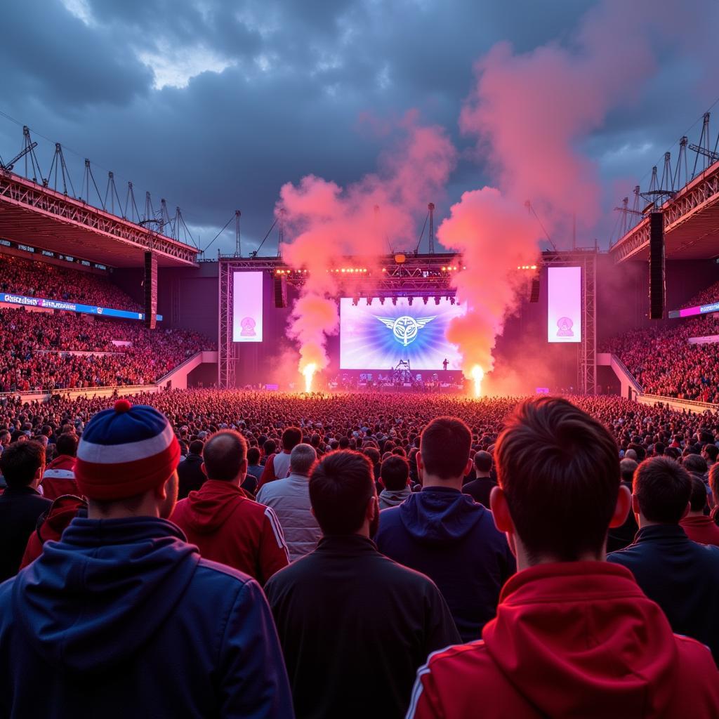 Cổ động viên Hamburger SV trên khán đài sân Volksparkstadion