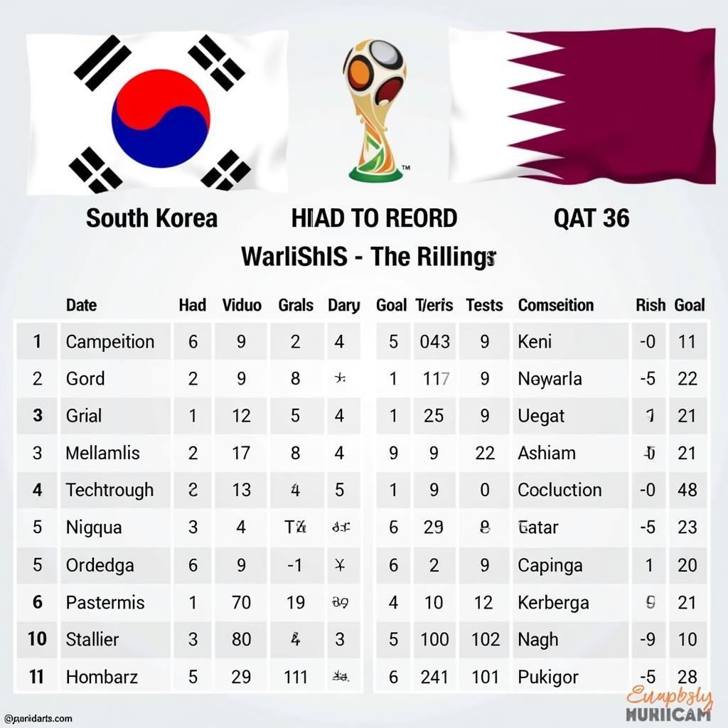 Lịch sử đối đầu Hàn Quốc vs Qatar