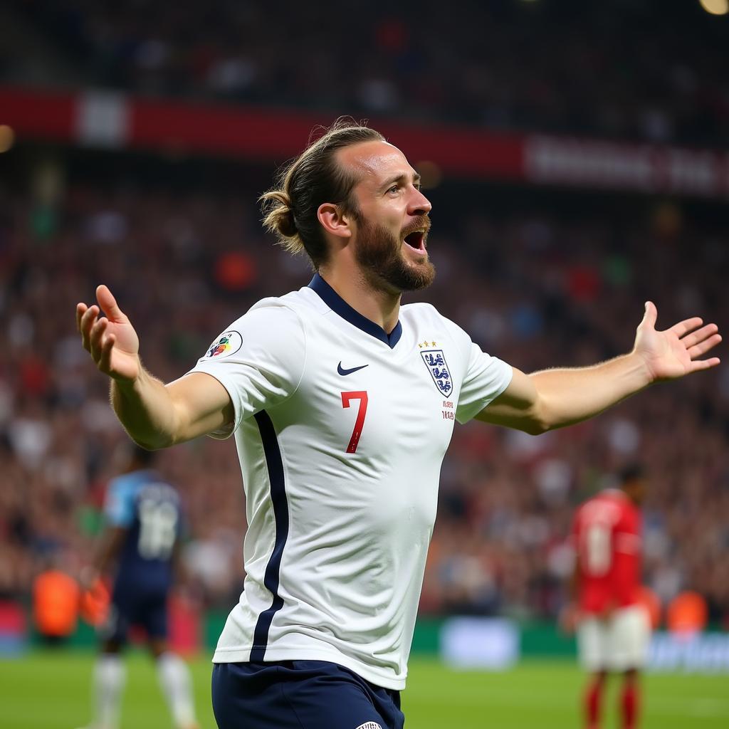 Harry Kane ăn mừng bàn thắng