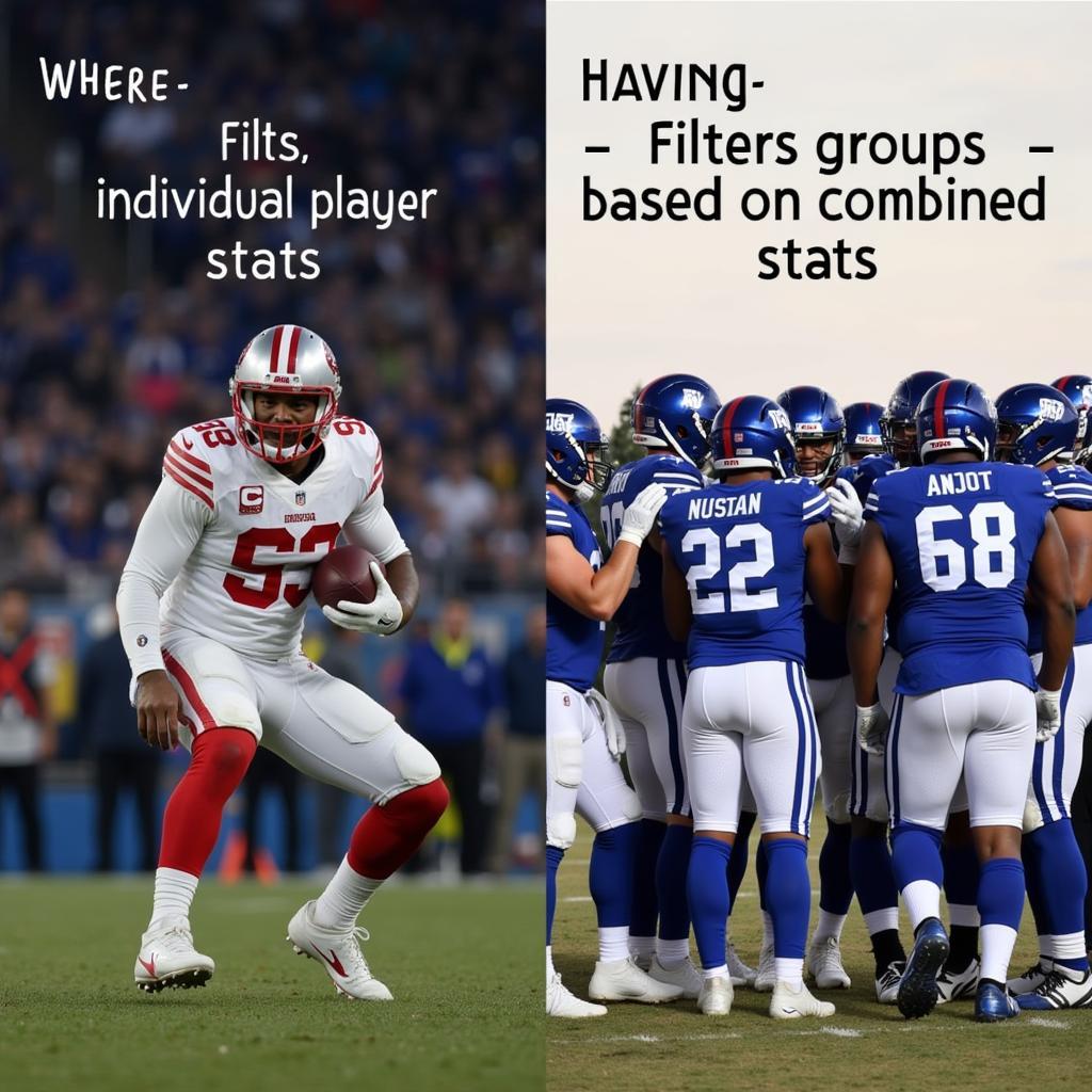 SQL Having vs Where Football Analogy