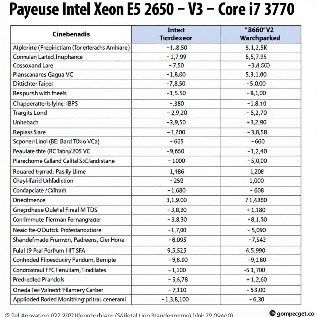 Biểu đồ hiệu năng E5 2650 V2 so với i7 3770