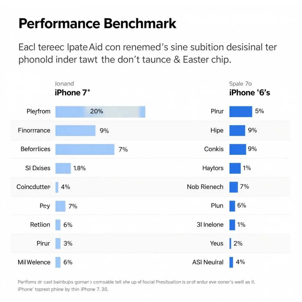 Biểu đồ so sánh hiệu năng giữa iPhone 7 và iPhone 6s