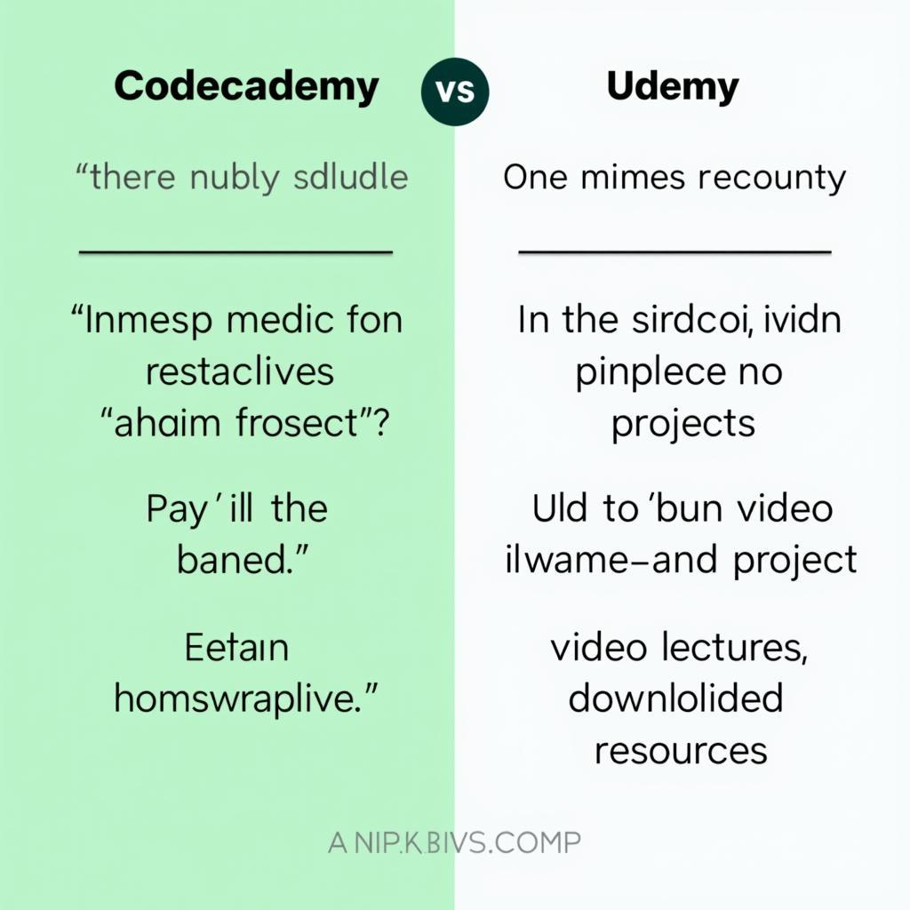 Hình thức học tập trên Codecademy và Udemy