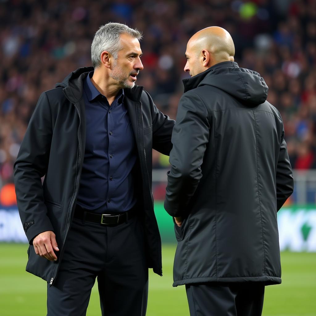 HLV José Mourinho và Luciano Spalletti chỉ đạo chiến thuật