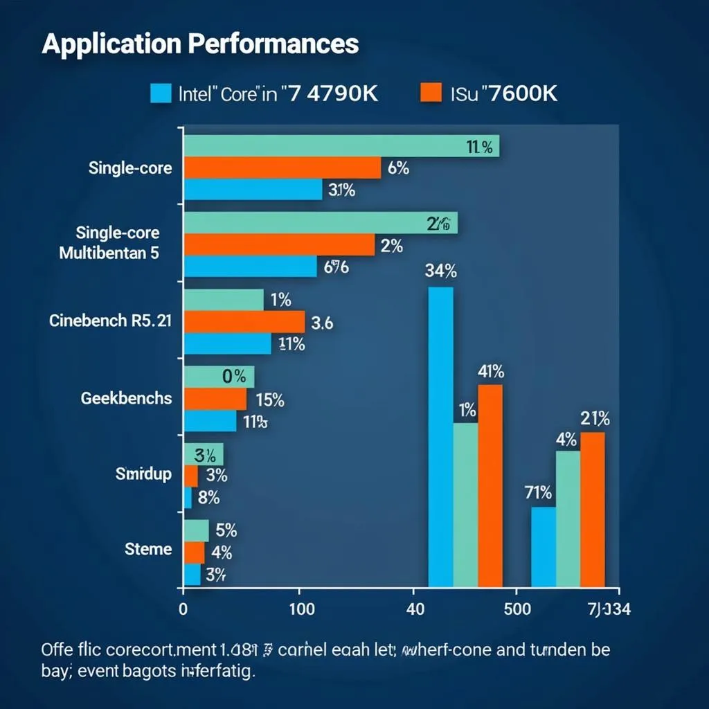 Biểu đồ so sánh hiệu năng ứng dụng của i7 4790K và i5 7600K