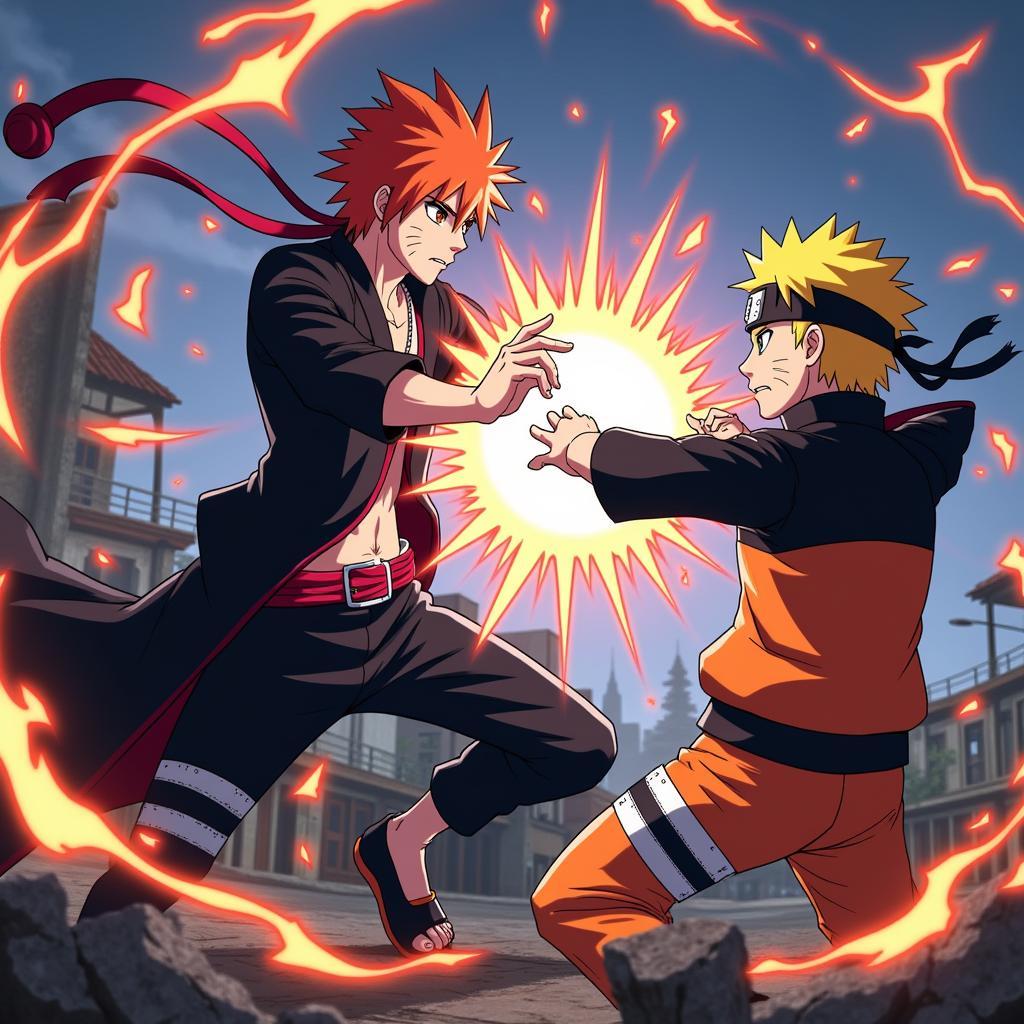 Ichigo và Naruto đối đầu trong Bleach vs Naruto 3.8