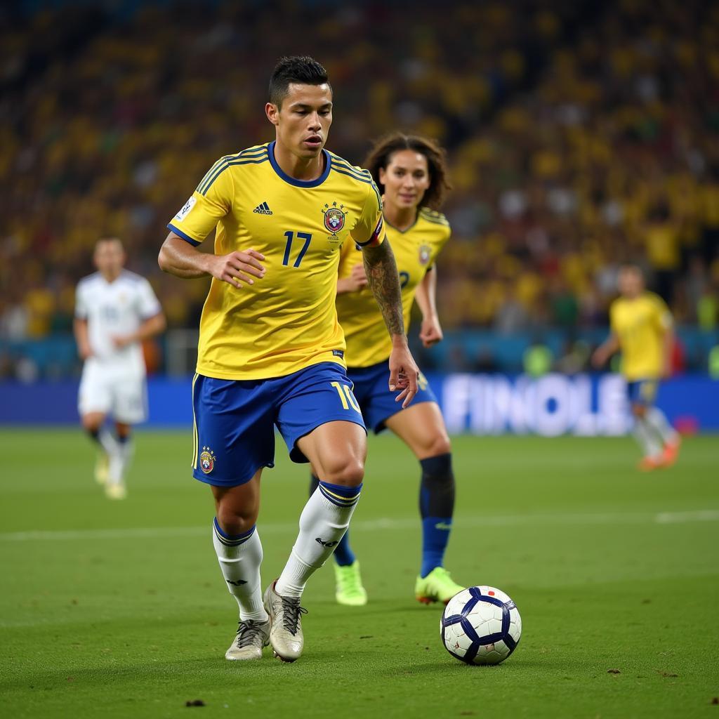 James Rodriguez bất lực trước hàng thủ Brazil