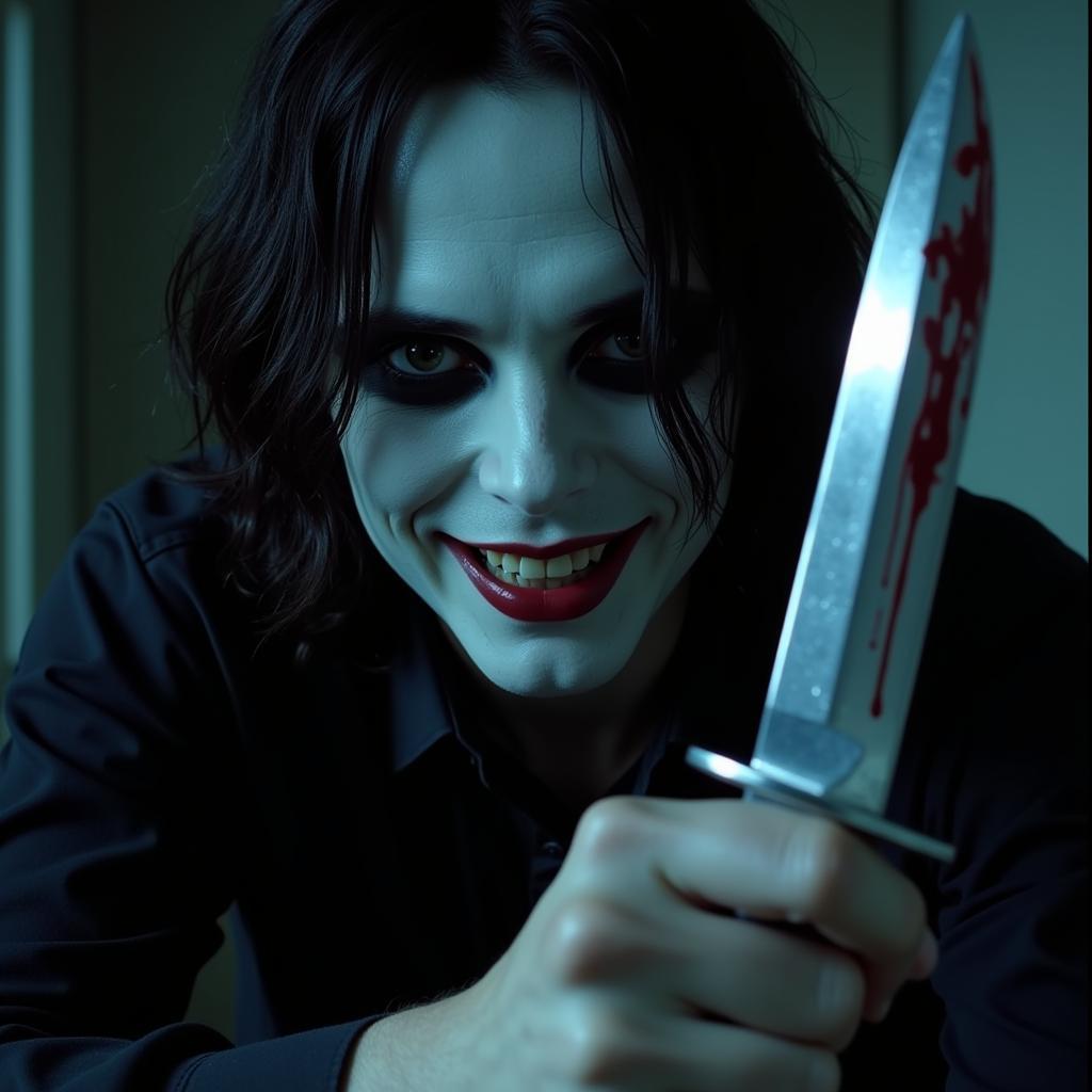 Jeff the Killer với con dao đẫm máu