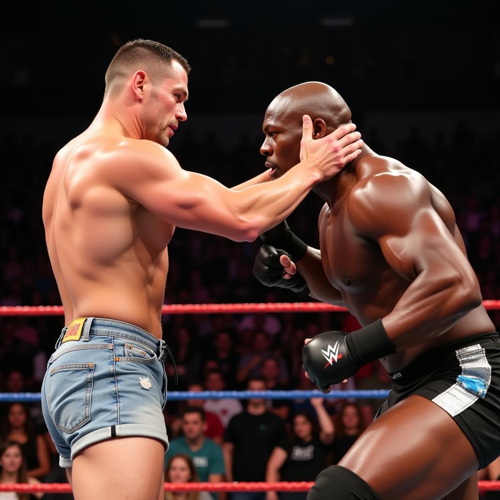 John Cena và Bobby Lashley đối đầu trong một trận đấu kinh điển