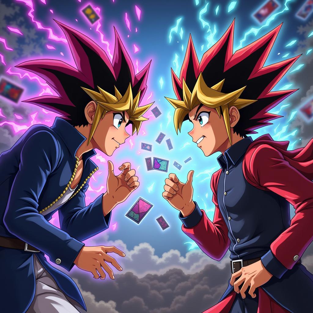 Judai và Yugi đối đầu trong một trận duel nảy lửa