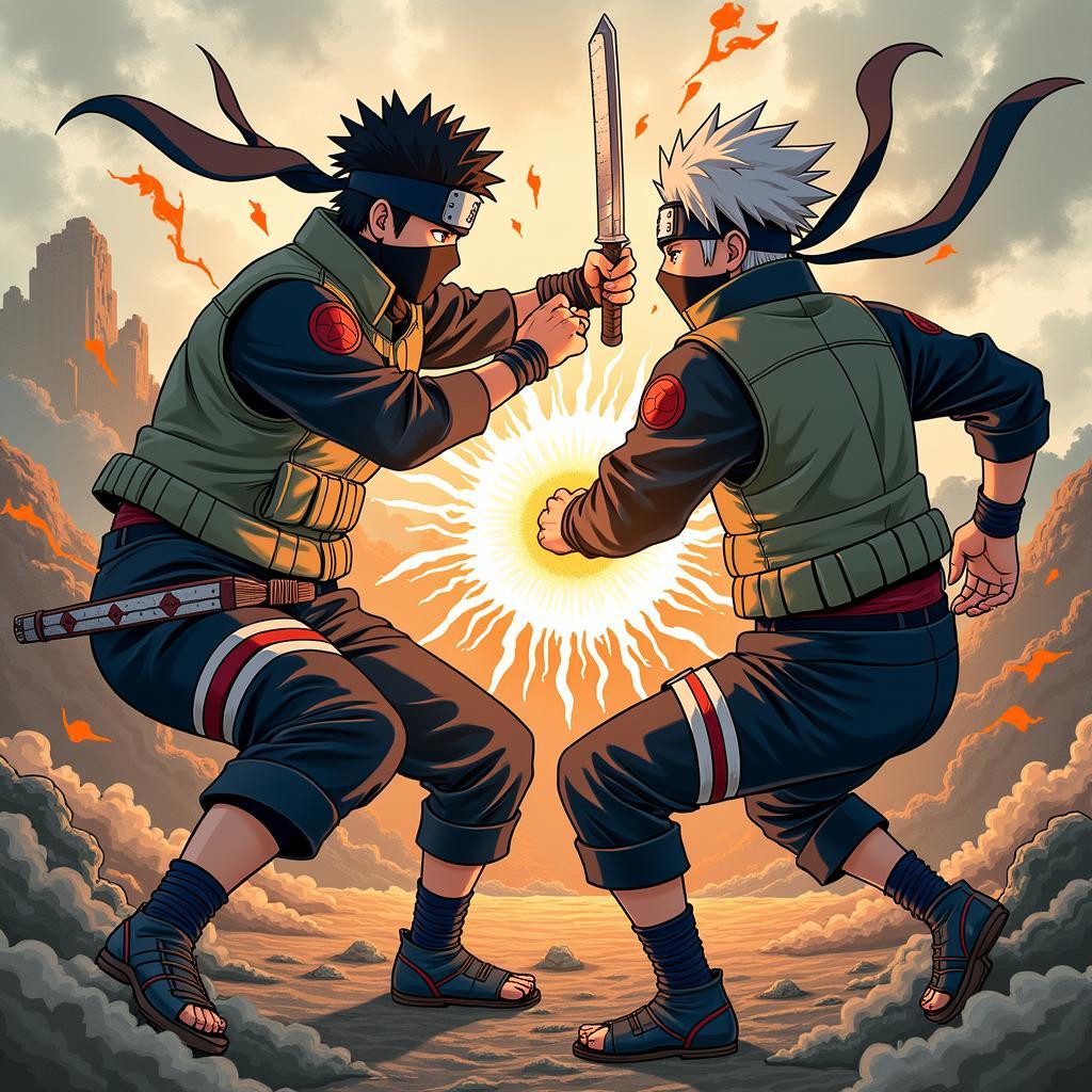 Kakashi đối đầu Obito