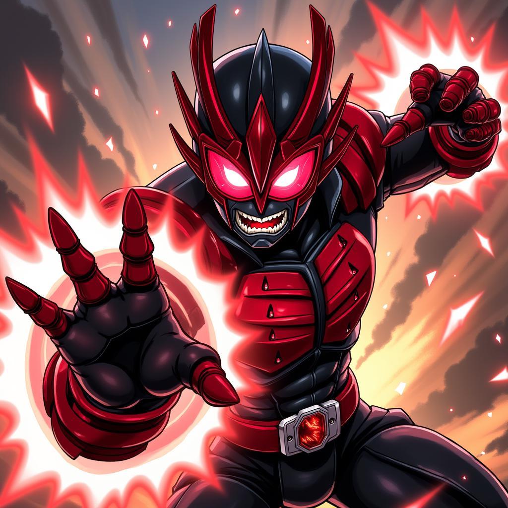 Kamen Rider Ryuga tung đòn tấn công