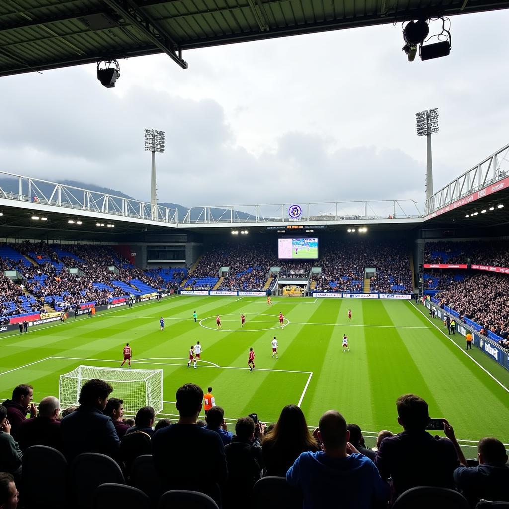 Sân vận động Wildparkstadion, sân nhà của Karlsruher SC, trong trận đấu Karlsruher vs Liverpool