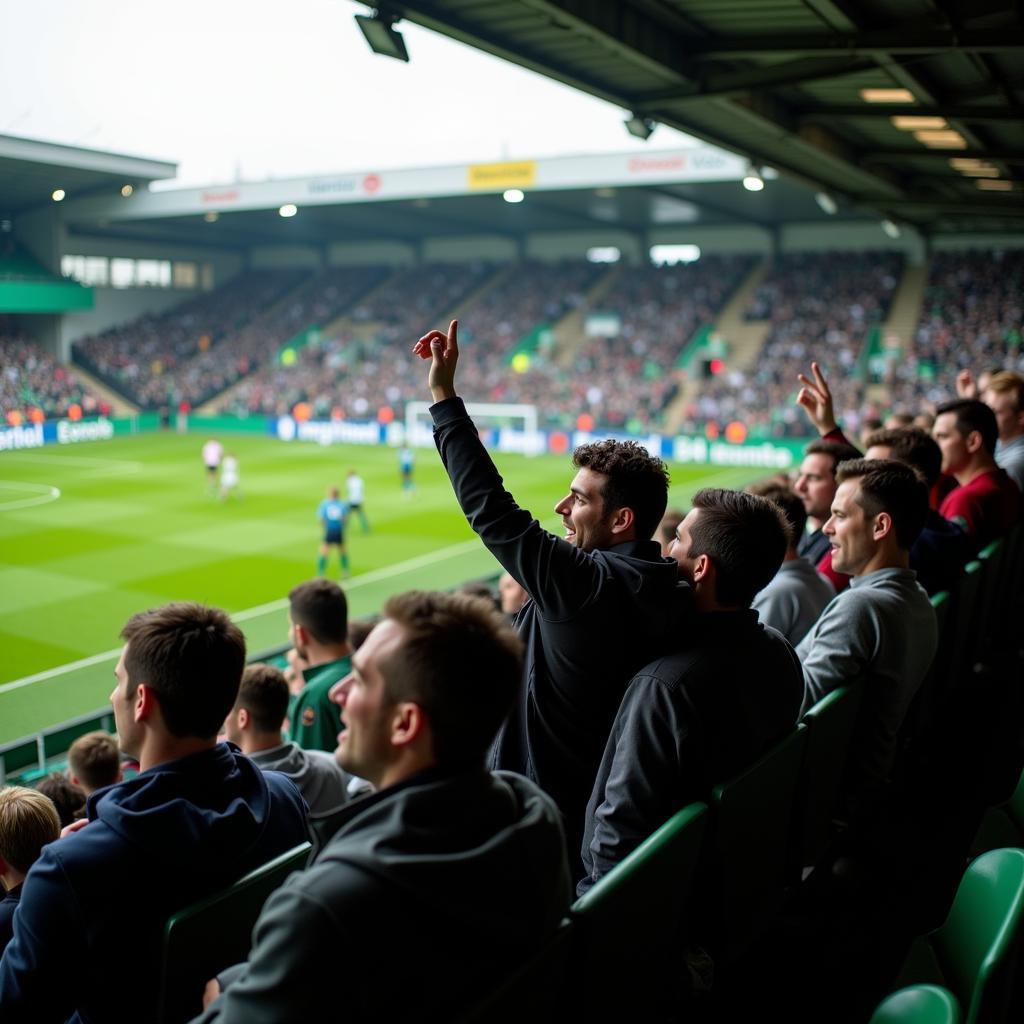 Cổ động viên Dundalk FC trên khán đài