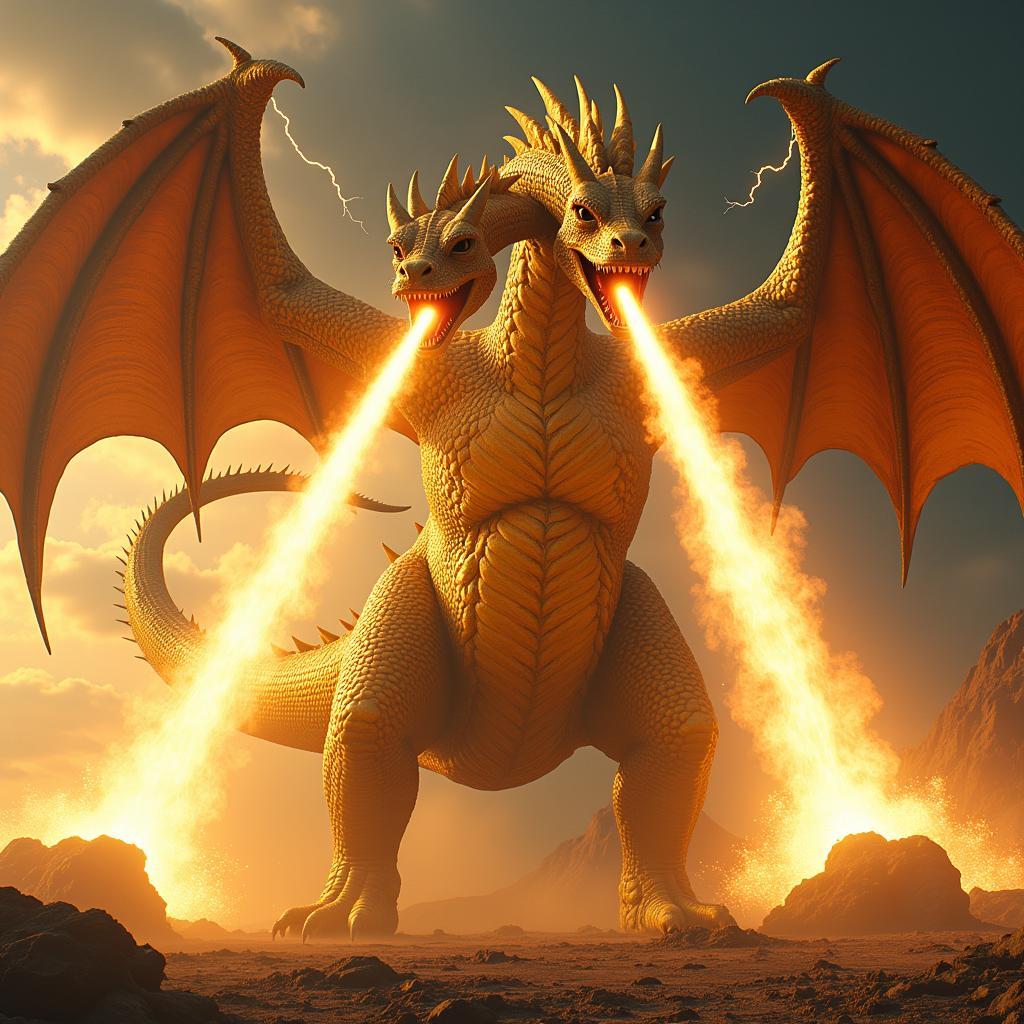 King Ghidorah Unleashes Gravity Beams