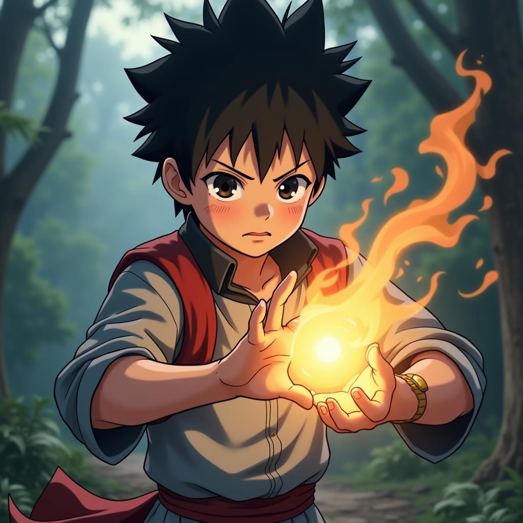 Konohamaru luyện tập Rasengan