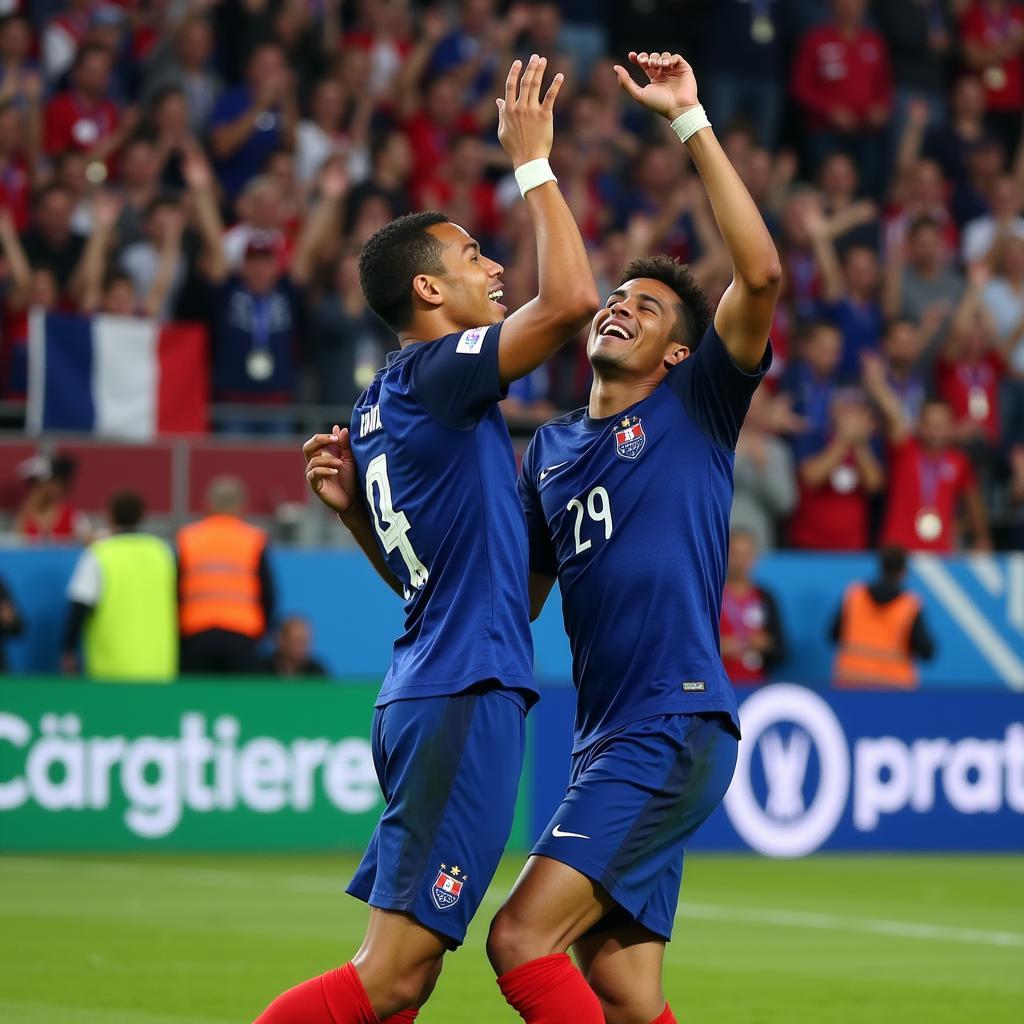 Kylian Mbappe and Antoine Griezmann Celebrate