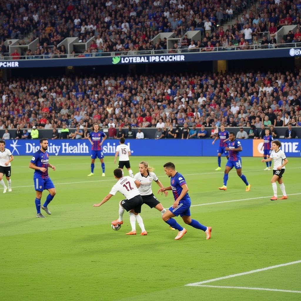 Cầu thủ LA Galaxy và LAFC tranh bóng quyết liệt tại Dignity Health Sports Park