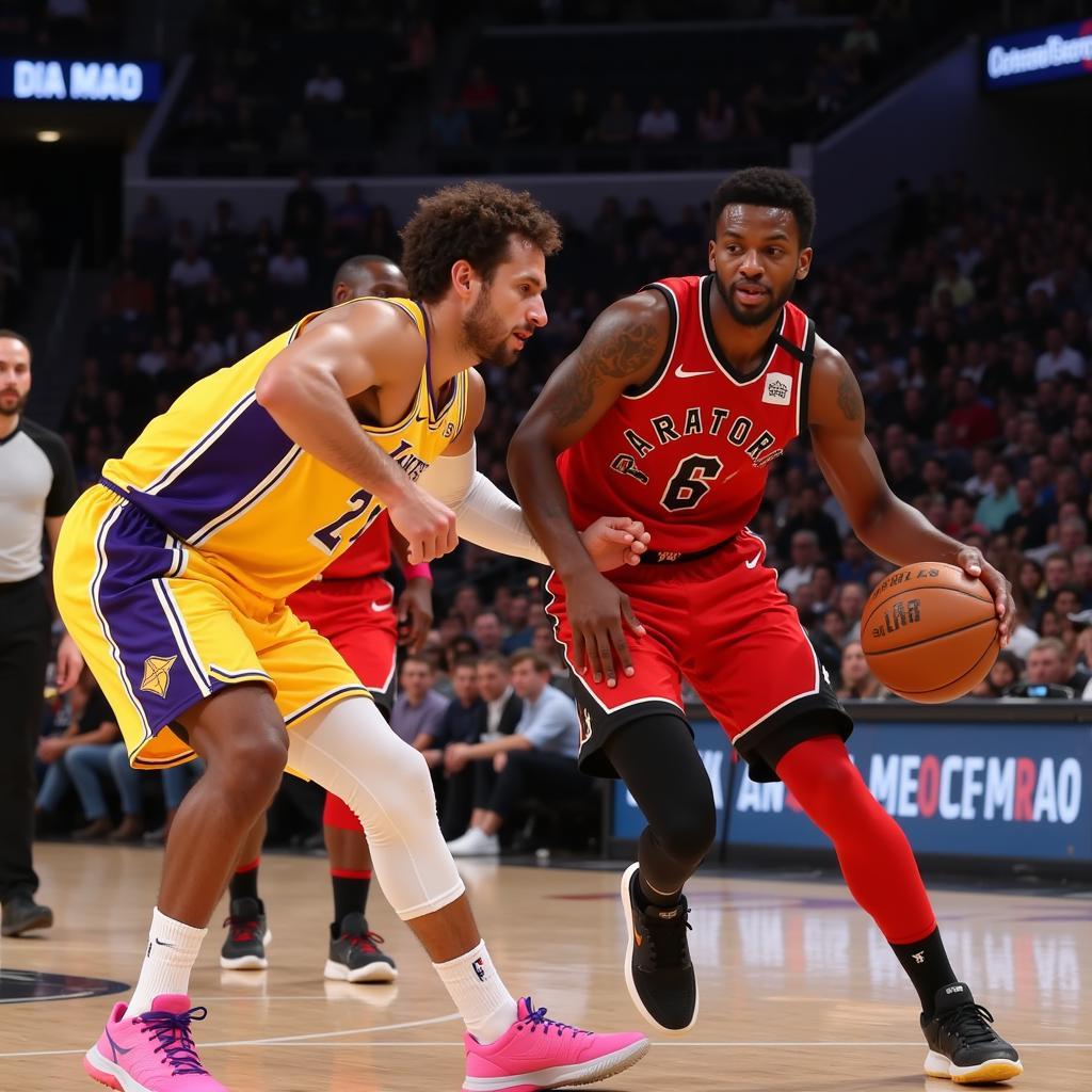 Lakers và Raptors đối đầu trên sân đấu