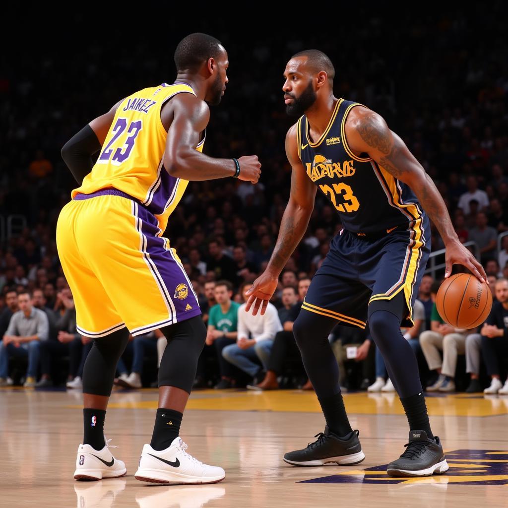 LeBron James và Donovan Mitchell, hai ngôi sao sáng của Lakers và Jazz