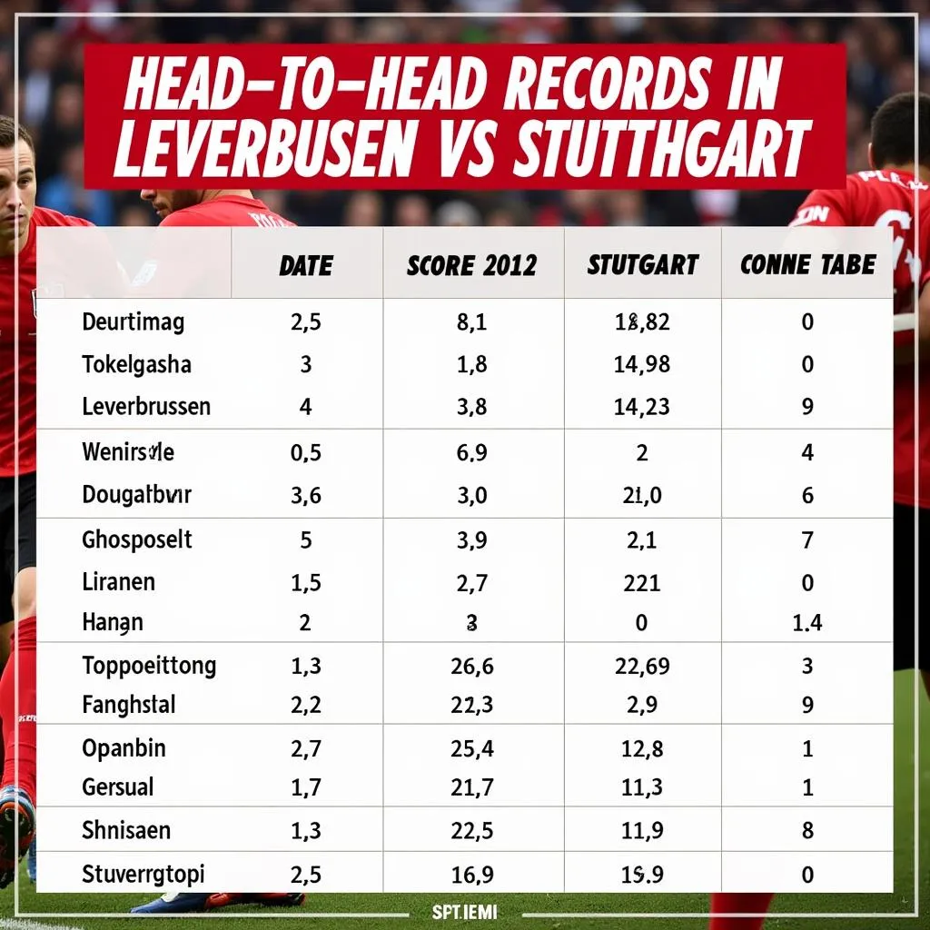 Lịch sử đối đầu giữa Leverkusen và Stuttgart