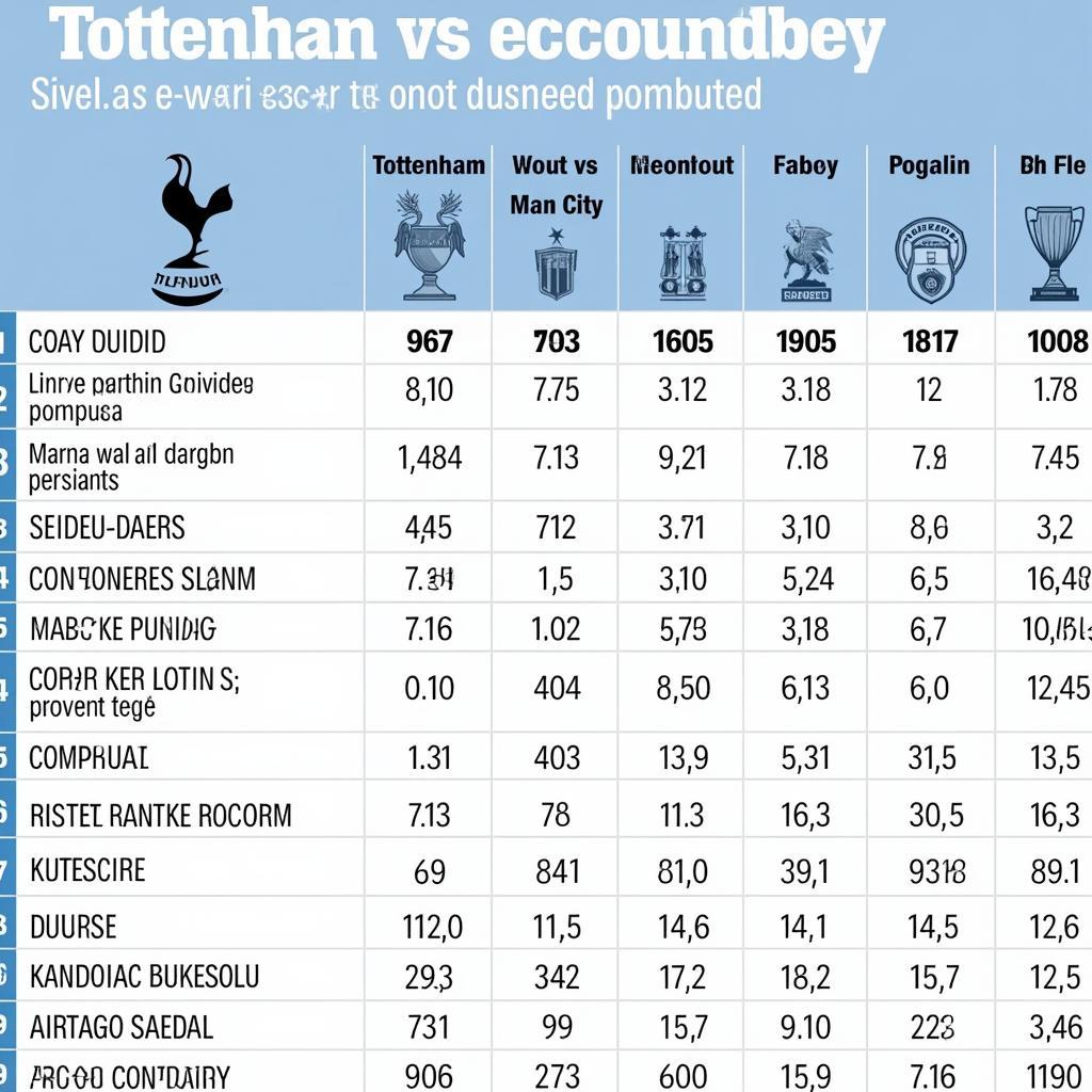 Lịch sử đối đầu Tottenham vs Man City