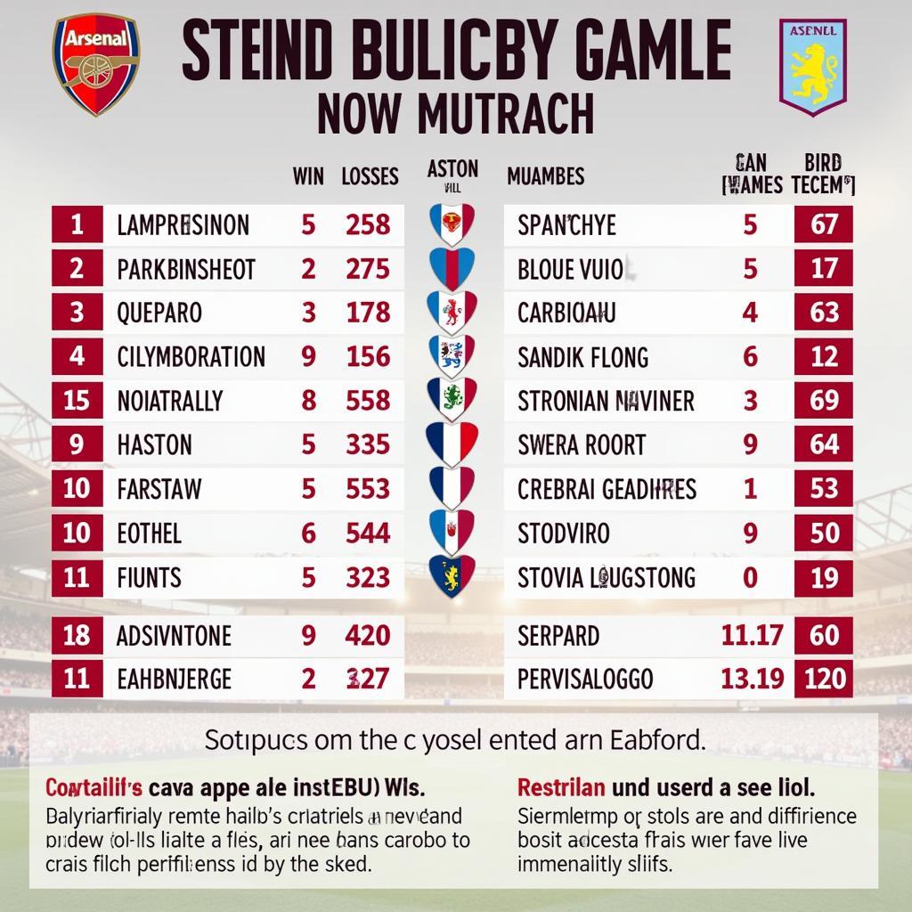 Lịch sử đối đầu giữa Arsenal và Aston Villa