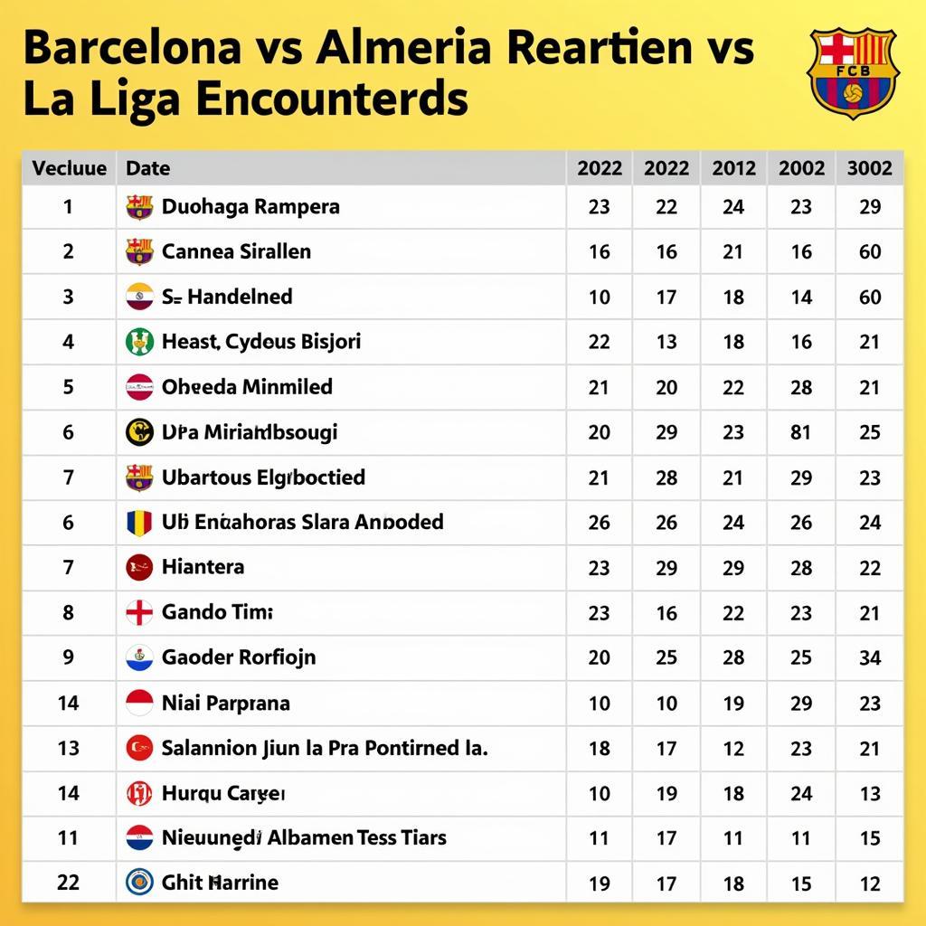 Lịch sử đối đầu giữa Barca và Almeria